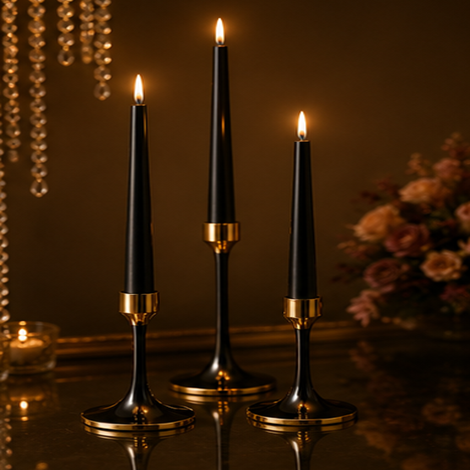 Black Taper Candle Holders