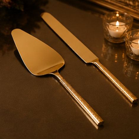 Gold Cake Cutting Set